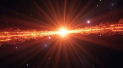 Obraz premium A quasar-powered cosmic jet, beams of superheated plasma stretching millions of light-years, illuminating the darkness with raw energy and light.