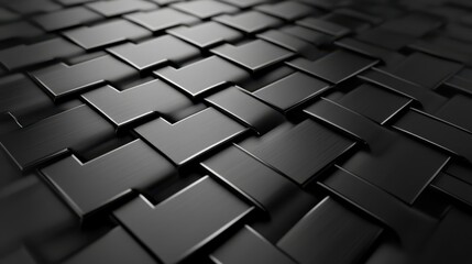 Fototapeta premium A detailed close-up of a black and white photo showcasing an arrangement of metal squares, highlighting texture and form in monochrome tones.