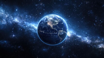Obraz premium Earth's Celestial Dance, A Cosmic Ballet of Light and Nebulae