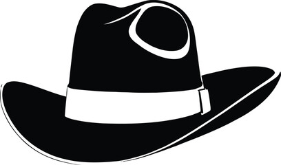 A black and white logo type hat silhouette design - hat icon design