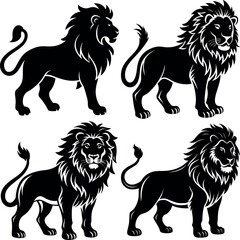 Minimalist Lion Silhouette Vector Clean & Bold Design.