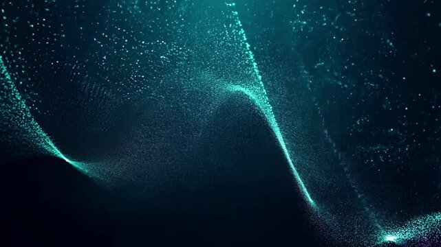 A captivating display of particles swirling and shifting in a dark background. The interplay of light creates mesmerizing patterns, inviting viewers to immerse themselves in this visual journey.