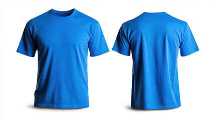 Naklejka premium Blue T shirt mockup showcasing front and back views, perfect for design