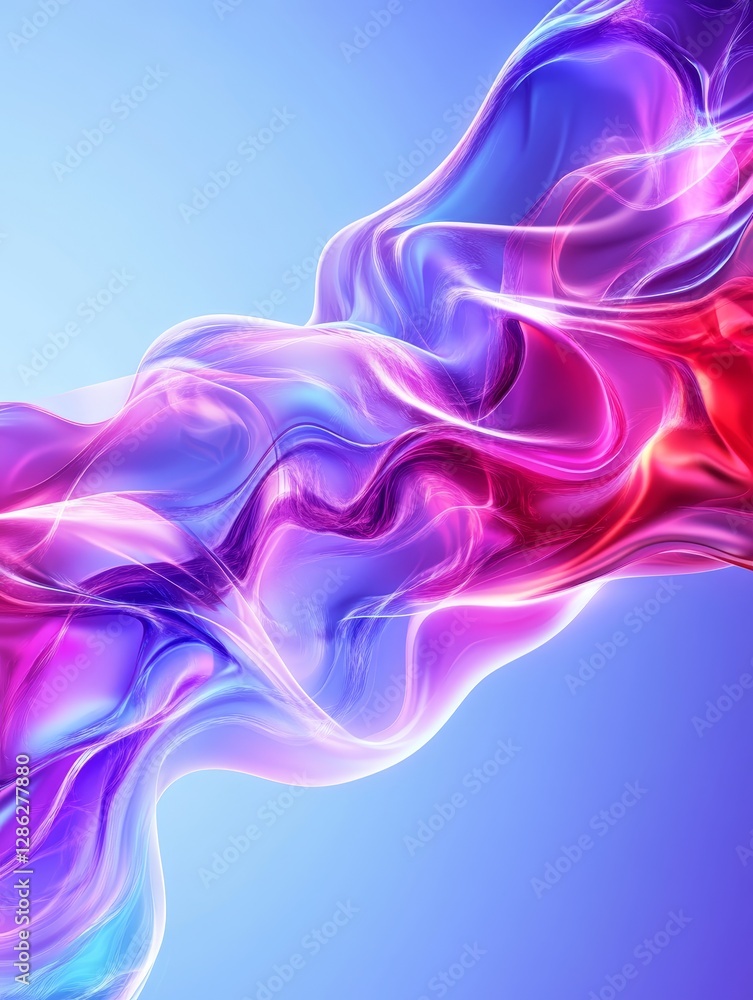 Aufkleber abstract fluid swirls of color - vibrant pink and blue abstract swirls create a dynamic and visually