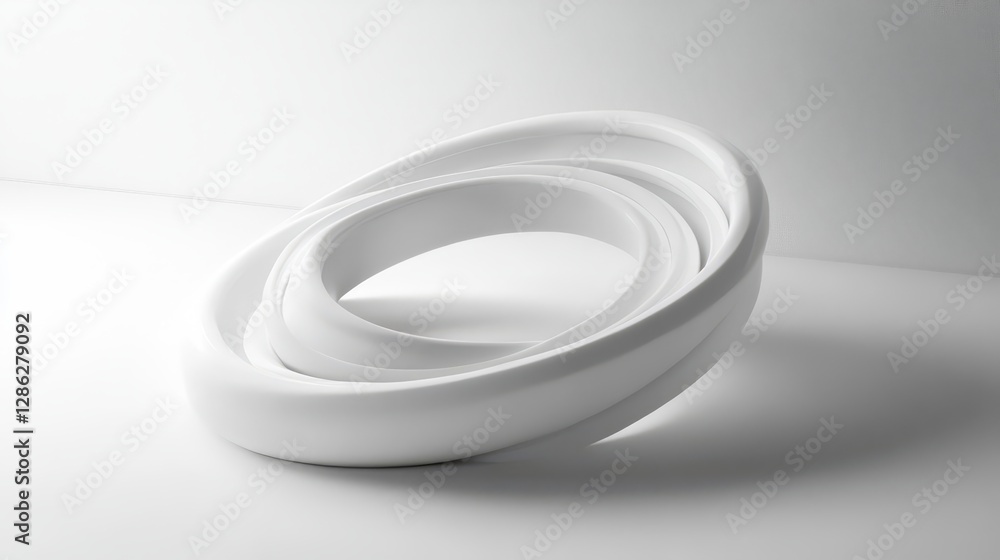 Poster abstract white circular forms - interlocking white circles create a modern abstract design. perfect 