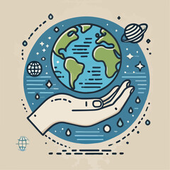 hand drawn illustration with earth