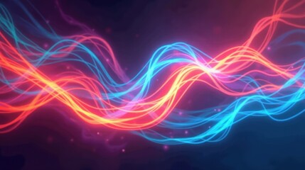 Neon-hued ribbons of plasma swirling and intertwining, suspended in absolute stillness, their vibrant colors shifting as if responding to an invisible force.