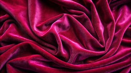 Crimson Velvet Texture Rich Reddish Purple Fabric Deep Folds Luxurious Smooth Material Backdrop