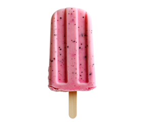 Pink popsicle on a stick isolated on transparent background
