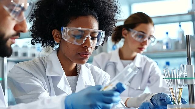 Innovative Biotechnology Research Team Collaborating in Laboratory