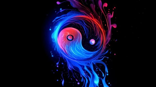 Yin and Yang: A fiery digital art of balance and harmony