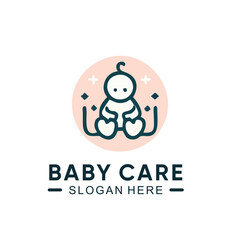 Baby care logo with simple design