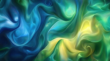 Obraz premium Abstract Colorful Swirls in Blue and Green Tones on Soft Background