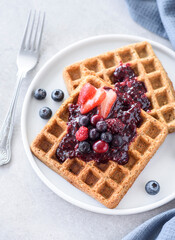 Sweet berries waffle 