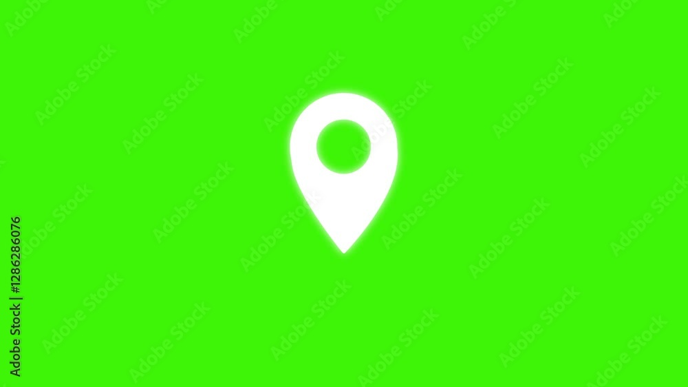 Poster map pin animation concept.4k motion animation.destination pin and icon.location icon. looping animat