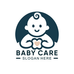 Baby care logo with simple design