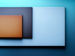 Stacked rectangles subtly overlap creating a calm cool abstract design. AI Generated