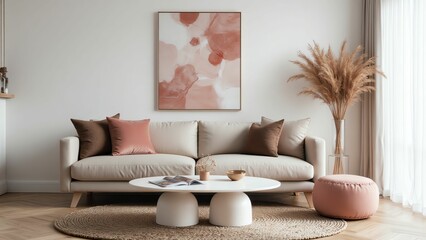 Inviting Living Room Style Soft Textures and Warm Hues Create a Cozy and Relaxing Retreat