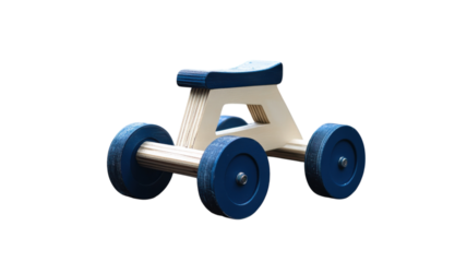 Wooden push toy car designed for toddlers in neutral colors with wheels suitable for indoor or outdoor play