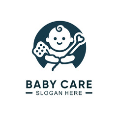 Baby care logo with simple design