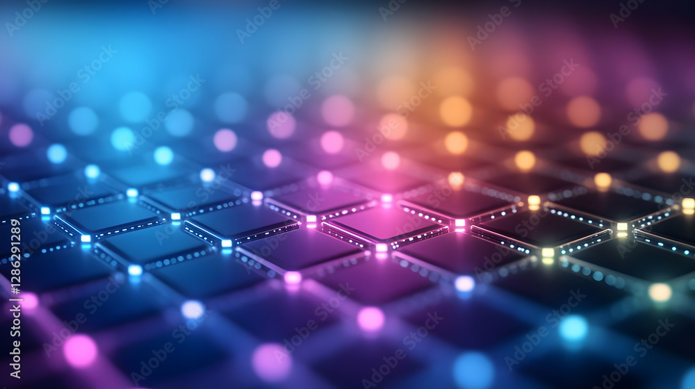 Poster a vibrant digital texture featuring illuminated circuit patterns, showcasing the essence of modern t