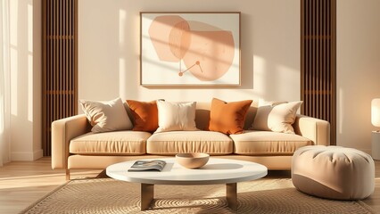 Chic and Cozy Living Room Warm Tones and Soft Textures Create an Inviting Relaxation Space