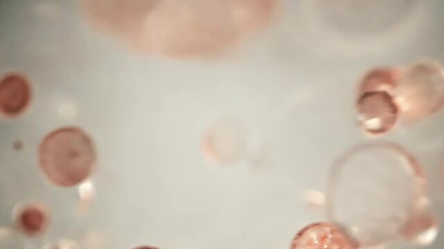 A highly detailed 3D-rendered visualization of red blood cells floating in a fluid environment, representing advanced medical science, circulation, and biotechnology.  
