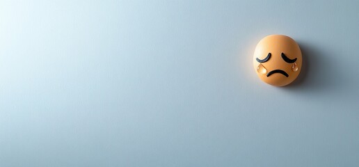 Sad Emoji Against a Light Gray Background
