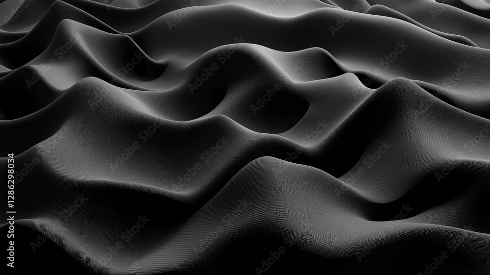 Aufkleber smooth black fabric waves create serene and elegant texture