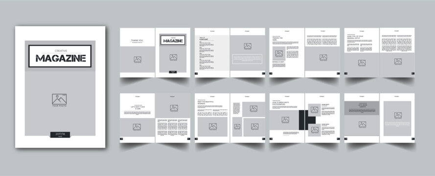 Magazine Template layout cover page with 16 page design concept Accents