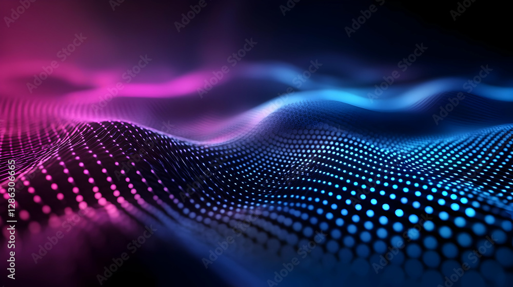 Poster vibrant abstract wave patterns in pink and blue create a futuristic atmosphere perfect for digital d