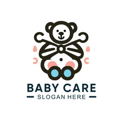 Baby care logo with simple design