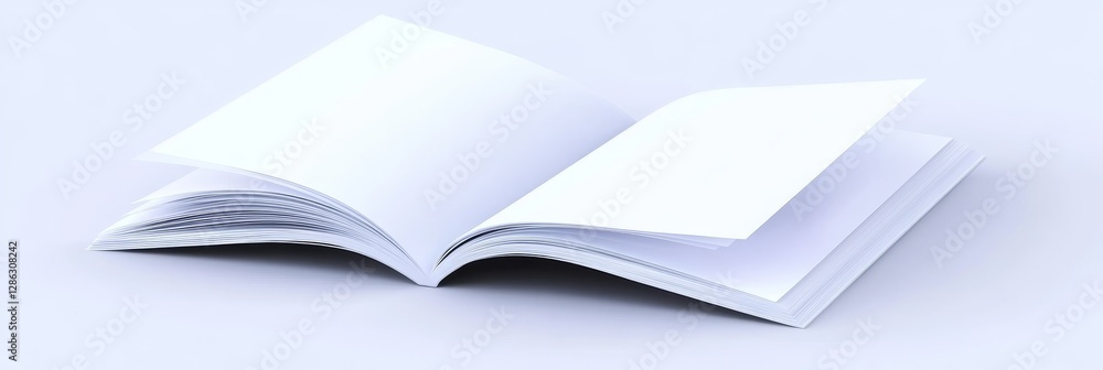 Poster open blank book mockup - clean of an open blank book, perfect for showcasing designs or adding text.