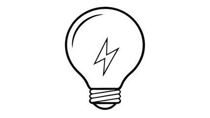 Bright electric lightbulb vector illustration of an isolated glass energy concept design sketch freehand outline hand drawn picture line art 