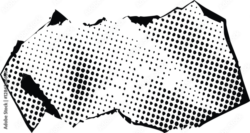 Poster abstract style halftone concept for your graphic design pixelated dot circle line background. vanish