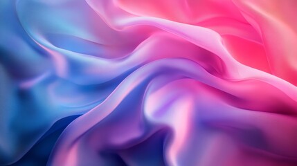 Fototapeta premium Pink and Blue Silk Fabric Drape - Abstract of flowing pink and blue silk fabric. Symbolizing elegance, fluidity, grace, softness, and luxury