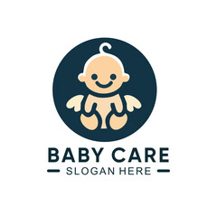 Baby care logo with simple design