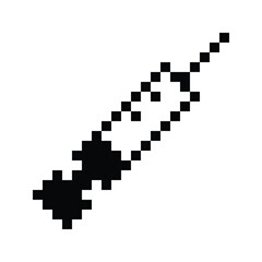 Cute pixel cartoon 8bit doctor equipment medical tool care for decoration inject hypodermic syringe hospital 8 bit pixel art game 8bit png vector.