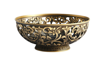 Ornate decorative bowl showcasing intricate floral design ideal for home decor or special events