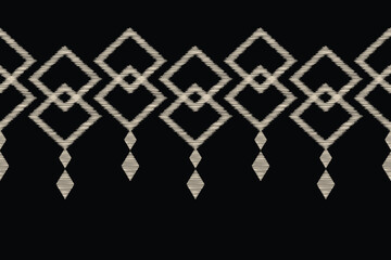 Ikat pattern traditional ethnic pattern ikat black motif fabric pattern geometric style. Embroidery ethnic oriental blck background wallpaper. Abstract,vector,illustration.Texture,frame,decoration.