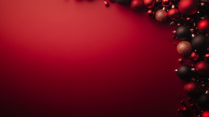 A vibrant holiday backdrop featuring rich red and gold hues with subtle Christmas elements, ideal for showcasing seasonal messages and promotions