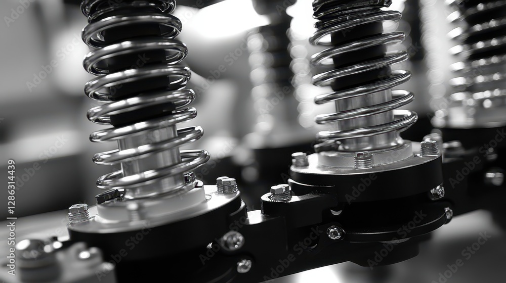Poster a detailed close-up black and white photograph showcasing the intricate design and texture of a coil