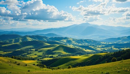 Fototapeta premium summer landscape with mountains