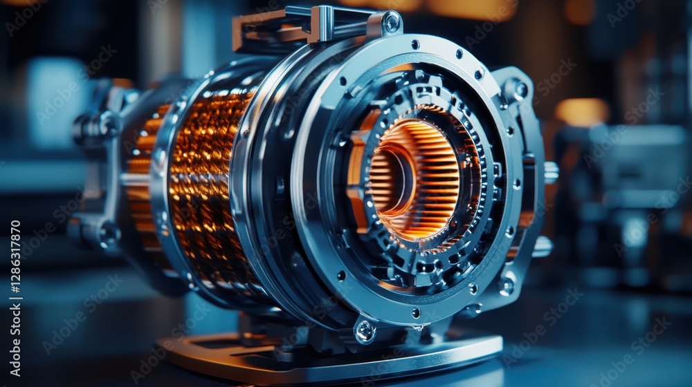 Poster a detailed close-up of a machine showcasing a large gear wheel, highlighting its intricate design an