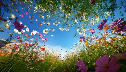 Obraz premium Generated image of sky with flowers frame