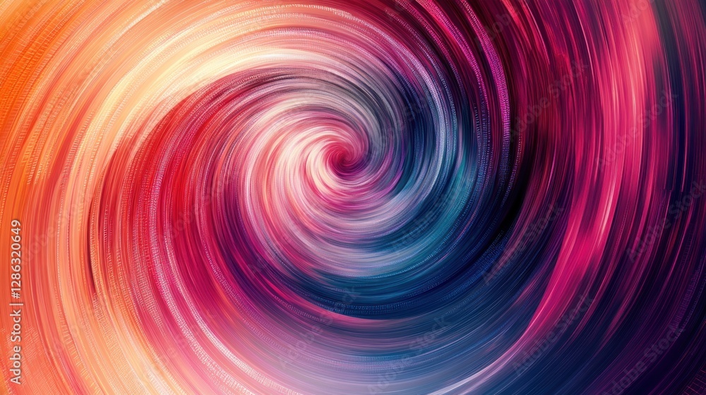 Poster abstract swirling vortex of vibrant colors, creating a dynamic and energetic visual.