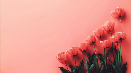 Minimalist International Women's Day design with geometric abstract tulip icons on pure white background,female empowerment and gender equality concept, scalable vector graphics.