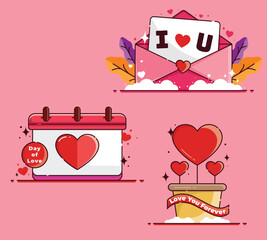 valentine's day sticker collection. vector illustration. valentine's day vector. can be used for events and sticker in social media
