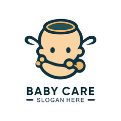Baby care logo with simple design