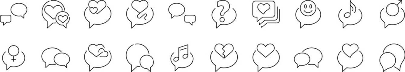 Simple Linear Icon of Speech Bubble. Minimalistic Linear Pictogram for Web and Graphic Design, Apps, Banners, Social Network and Cards